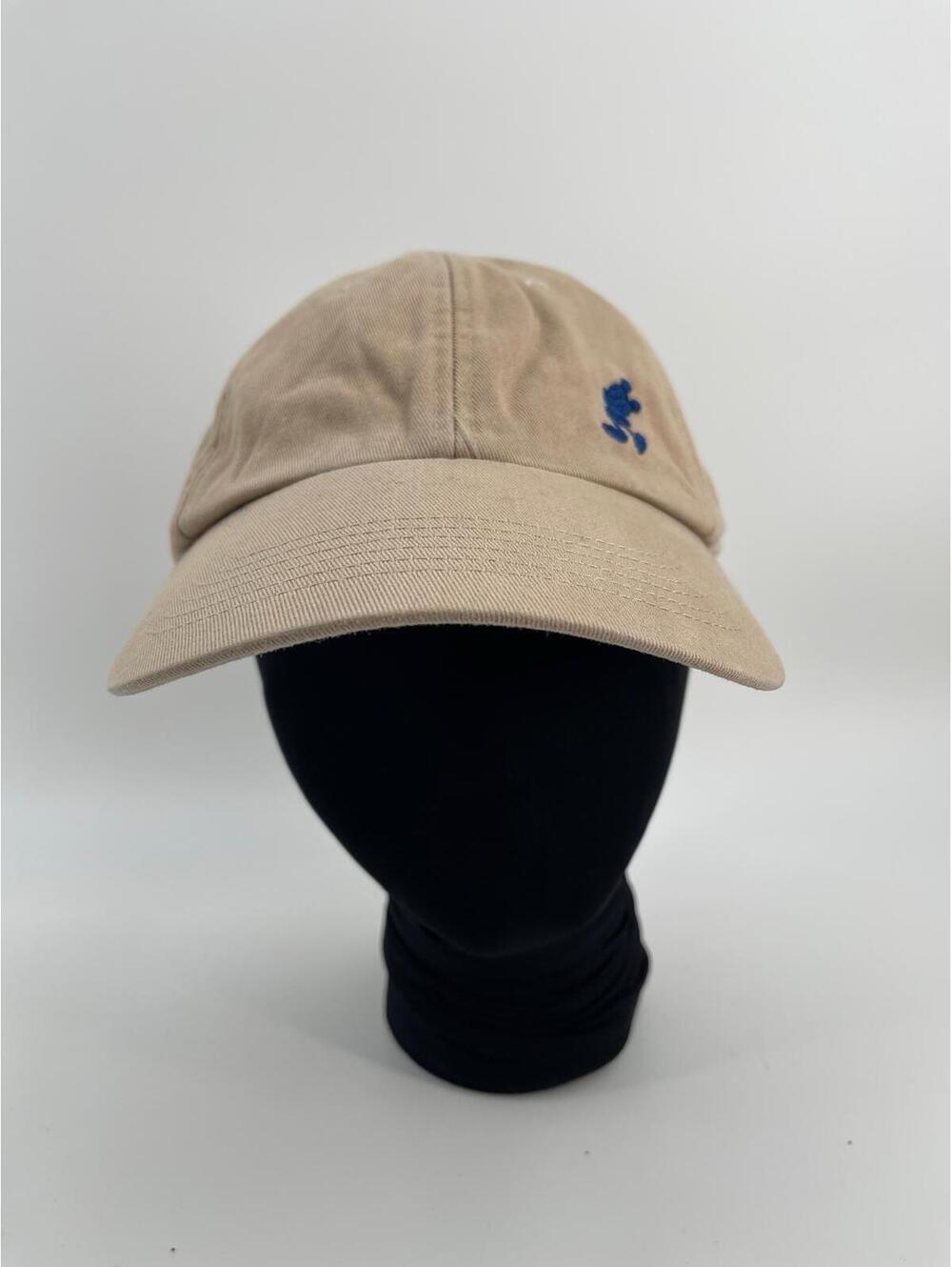 Disney Parks Embroidered Mickey Mouse Blue Icon Hat Cap Khaki Beige Adjustable